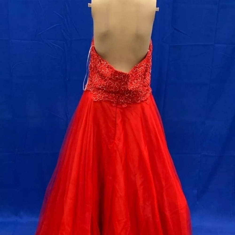 NOX Anabel Floral Lace Sequin Halter Dress Large - Picture 5 of 5